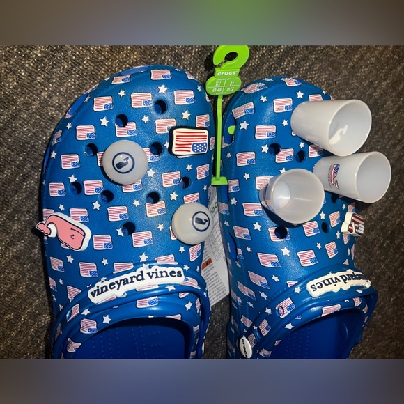 NWT Crocs - Classic Vineyard Vines Clogs Bright Cobalt Blue Mens sz 13 - Picture 11 of 13